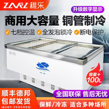 稚乐 大容量商用展示柜 铜管 超市 平岛岛柜冷冻点菜柜冷藏柜冰柜冰箱玻璃门陈列柜保鲜侧拉门 1.8米升级款数显铜管冷冻