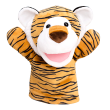 手偶娃娃毛绒玩具小动物玩偶嘴巴能动腹语表演手套玩偶互动卡通公仔演讲道具乌鸦狐狸猴子 老虎手偶