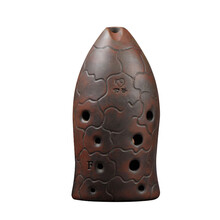 空谷 埙乐器十孔双腔鱼埙送教程窑变可水洗勋专业演奏陶埙 F调 — 十孔右起