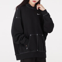 耐克（NIKE）卫衣女装新款运动服针织宽松休闲上衣学生连帽套头衫 DM6202-010 XS