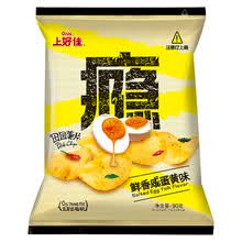 超市	上好佳 田园薯片 鲜香咸蛋黄味薯片90g装 膨化食品零食