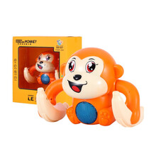 元旦礼物翻滚猴子电动玩具婴儿宝宝学爬行抖音翻跟斗小猴子有声会动走跑 香蕉猴子【橙色】+3节7号电池