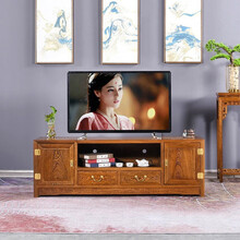 寻古红木家具非洲鸡翅木（学名：非洲崖豆木）电视柜实木新中式客厅卧室电视机柜小户型矮柜地柜可放机顶盒O 素面：长178*宽47*高50cm