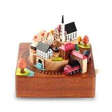 八角游音乐盒 jeancard音乐盒八音盒木质女生女友女孩儿童生日圣诞节礼物旋转 秋季列车NEW