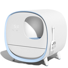 玉洋轩智能猫砂盆全封闭抽屉式全自动猫厕所特大号防外溅踏板通道猫咪用品 智能净味款—宁静蓝