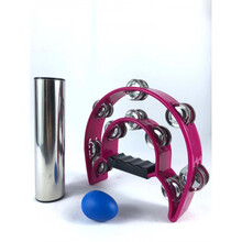 乐器金属砂筒不锈钢铁沙筒沙筒、乐队沙锤伴奏 铃鼓 粉铃圈+大沙筒+沙蛋