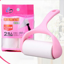 粘毛器滚刷可撕式滚筒替换纸粘毛神器除毛黏毛券纸家用衣服毡滚吸 1把柄+1卷纸