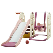 babycare儿童滑滑梯室内家用玩具小型婴儿宝宝滑梯加厚加长小孩玩具大象BC2004078三合一珀尔里粉