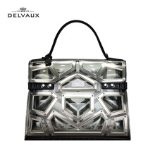 DELVAUX包包奢侈品女士/中性斜挎单肩手提包Tempete系列限定款 小盔甲大象灰
