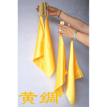 方巾红绸竹节板 快板竹板 (一副4片) 舞蹈指板成人 儿童快板 黄绸(松紧适合8-15岁)