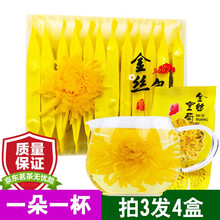 【拍3件=发4盒】金丝皇菊独立装 菊花茶贡菊一朵一杯 胎菊花草茶大朵 精美盒装10朵 精美盒装