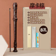 天鹅竖笛6孔高音C调德式乐器初学入门8孔小学生儿童六孔八孔笛子 摩卡棕【8孔】帆布袋+说明书+清洁棒+教材