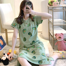 维黛芳孕妇睡衣女连衣裙子夏季产后哺乳期喂奶月子服棉质产妇家居睡裙 20-4# XXXL码建议140-155斤