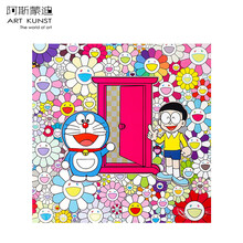 阿斯蒙迪村上隆亲笔签名版画限量1000版双签名正方形哆啦A梦任意门日本直邮收藏证书60*60 Dokodomedo Door