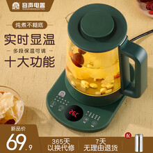 容声 养生壶办公室小型电茶壶煮茶壶花茶壶玻璃煮茶器煎药壶中药锅药膳电水壶电热烧水壶 绿色滤网款