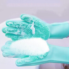 派乐特 狗狗洗澡手套宠物猫咪狗狗洗澡非神器刷子防抓饶按摩手套用品 加厚款蓝绿色2只装