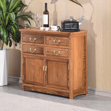 寻古红木家具非洲鸡翅木（学名：非洲崖豆木）餐边柜实木新中式厨房卧室收纳储物柜斗柜储藏柜Q 长86*宽35*高82cm