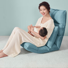 佳韵宝哺乳椅婴儿喂奶椅子床上抱娃护腰宝宝靠背枕新生儿喂奶抱娃神器 尼尔蓝【送腰枕-三维立体42档任意静音调节】