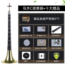 竹林丰民间唢呐乐器全套纯铜老式初学者入门小号d调喇叭红白喜事 乌木升C 调黄碗+十大