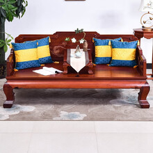 DFJXW F红木家具缅甸花梨（学名：大果紫檀）罗汉床实木新中式沙发床午睡午休床躺床贵妃床 两件套