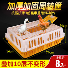 耐尔尼鸡笼周转箱鸡笼子塑料养殖小鸡鸭鹅鸽子兔家禽运输笼鸡筐养鸡场设备 8.7斤 加厚白黄【74*54*24】(鸡鸭用)