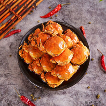 香辣蟹罐装一元蟹小螃蟹熟食即食海鲜全母大闸蟹麻辣蟹钳零食 350克全母(香辣味)