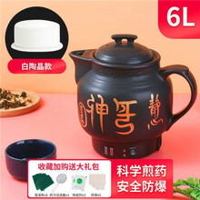 全自动熬药砂锅中药煲煮中药壶电煎药壶药罐煎中药锅炖熬药壶机器铉工 6L白陶瓷带鸣音+13礼