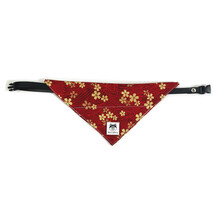 柴柴 日式唐草纹口水巾和风樱花 宠物纯棉猫狗狗配饰柴犬三角巾围脖领巾 红樱花 M(参考12-24斤)