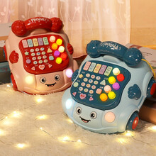 婴儿玩具0-1岁儿童玩具电话机1-3岁宝宝早教益智音乐玩具新生儿男孩女孩3-6-8个月婴幼儿小孩礼物 钢琴音乐电话-蓝