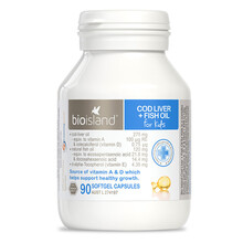 佰澳朗德bio island 澳洲乳钙 婴幼儿儿童营养钙片婴儿软胶囊液体补钙 雪鱼油90粒（视力好）