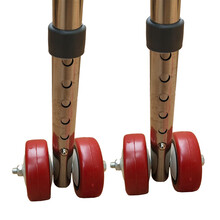 礼达康 助行器轮子 老人手推车脚轮 助步器双轮 助行架单轮 红色双轮 24管