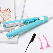 途美丝 小夹板女麦穗玉米烫电夹板蓬松垫发根玉米须烫头发神器卷发棒迷你 蓝色三件套