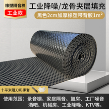 隔音棉墙体卧室家用室内门贴神器自粘隔音板隔音棉吸音棉消音超强 黑色2厘米加厚橡塑带背胶1m²