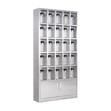 洛克菲勒304不锈钢水杯柜工厂车间员工茶水柜水杯柜收纳柜钢制带锁储物柜碗柜25格