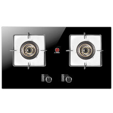 京浦莱斯 燃气灶双灶液化气灶天然气灶煤气炉台式嵌入式煤气灶炉具灶具双灶带熄火保护燃气灶升级大火力 钢化玻璃铜火盖4.5KW火力OP08 液化气20Y