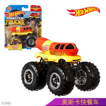 风火轮HOTWHEELS怪兽卡车狂野大脚车系列儿童越野小汽车男孩车模玩具FYJ44  【GJD82】奥斯快餐车