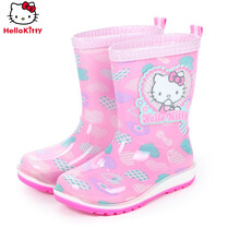 HelloKitty儿童雨鞋宝宝女童雨靴防滑公主小孩水鞋学生中大童胶鞋 KP18526粉红 35码/单鞋内长23.5cm/棉鞋内长22cm