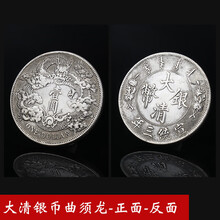 【曲美思】（6个32元）仿古白铜镀银大清银币四款银元 纪念币收藏品龙洋古玩古钱币 大清-曲须龙