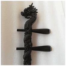 曲漾紫檀黑檀龙头二胡 高胡 越胡琴杆红花梨红檀黑檀紫檀二胡琴杆 黑檀龙头二胡琴杆