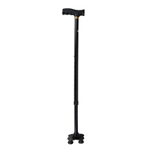 鸿竹 老人拐杖吸盘式四脚手杖伸缩防滑老年人拐杖铝合家用拐扙拐棍 古铜色