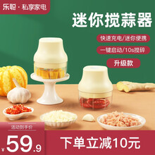 乐聪电动捣蒜器无线迷你家用小型多功能打蒜器泥神器切辣椒蒜蓉机手拉蒜泥器碎肉绞肉辅食料理机绞馅机碎菜器 100ml升级款【高转速碎肉更快】