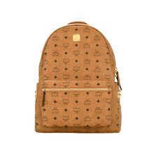 MCM 奢侈品 女士 Stark系列干邑色印花logo双肩背包 MMKAAVE09CO001