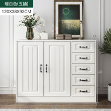 五抽柜五斗柜简约现代实木卧室欧式斗橱轻奢客厅靠墙抽屉储物柜子收纳柜 120cm五抽两门款 组装