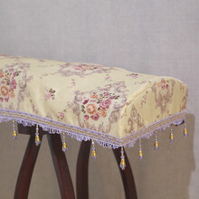 米囹 古筝罩防尘罩田园风古筝琴罩盖布琴套防尘布罩子典雅配件通用款 紫色珠穗款