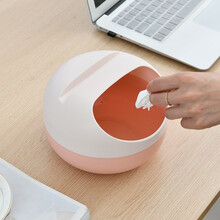 佳佰垃圾桶 桌面收纳 轻便果皮杂物纸篓桶 桌面手机支架 小垃圾桶 开口笑粉色