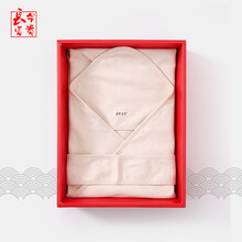 长命富贵新生儿抱被纯棉婴儿包被宝宝抱毯襁褓包巾红色礼盒必备 浅棕色（礼盒装） 0-3岁