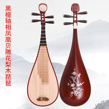 老料红木琵琶乐器考级初学入门成人琵笆儿童学生琴 进阶花梨木--成人轴贝雕