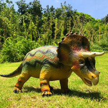 疯狂侏罗纪 仿真超大号发声软胶恐龙玩具 霸王龙三角龙剑龙 恐龙模型 儿童玩具男孩 六一儿童节礼物 55cm绿三角龙