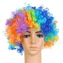 小丑面具笑脸全脸成人恐怖儿童搞笑头套微笑鼻子道具 彩色爆炸头假发