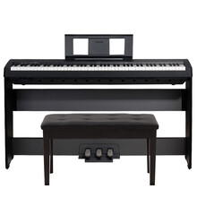 YAMAHA/雅马哈电钢琴 P-48B电子数码钢琴成人儿童初学88键重锤电钢琴 P-48主机+木架+三踏板+单踏板+全套配件